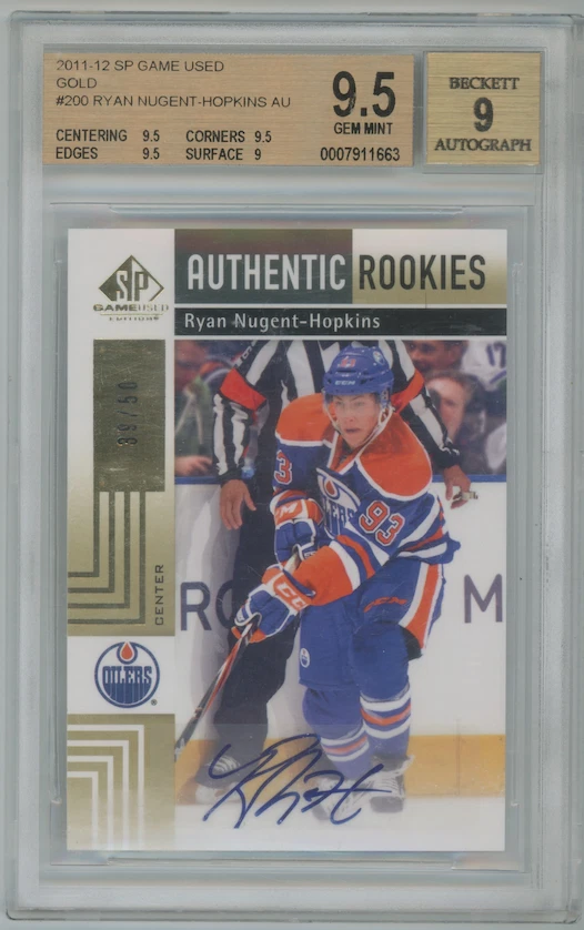 Ryan Nugent Hopkins 2011-12 UD SP Gold Rookie RC Auto #200/50 BGS 9.5 31211 Foto 1 de 3