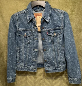 Levi's Women's Original Trucker Jacket New Night School Size Medium - Picture 1 of 3