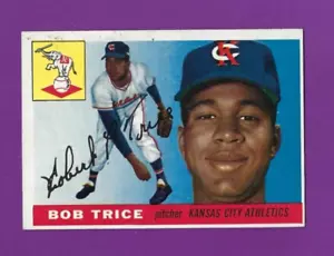 Tarjeta de béisbol Topps 132 1955 Bob Trice Kansas City A's VGEX pequeño pliegue de línea del cabello - Imagen 1 de 2