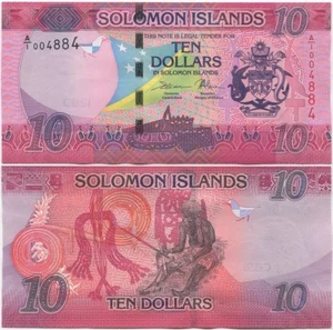 Solomon Islands 10 Dollars 2017 UNC, P-33 B222, New design, Low S/N, A/1 prefix - Picture 1 of 1