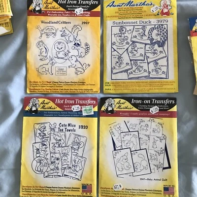 Aunt Martha's Hot Iron Transfers Critters Barnyard Animals Lot of 7 VTG - Image 1 of 4