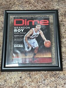 Portland Trail Blazers Signed Brandon Roy Dime Magazine - Framed