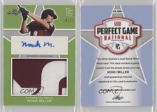 2020 Leaf Perfect Game National Showcase Green /25 Noah Miller Patch Auto