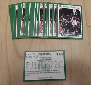 Michigan State Collegiate Collection #149 1990 Carlton Valentine lote de (10) - Imagen 1 de 1