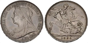 Great Britain, Queen Victoria. 1837-1901. Silver Crown. Dated 1895 and LIX AU++ - Picture 1 of 1