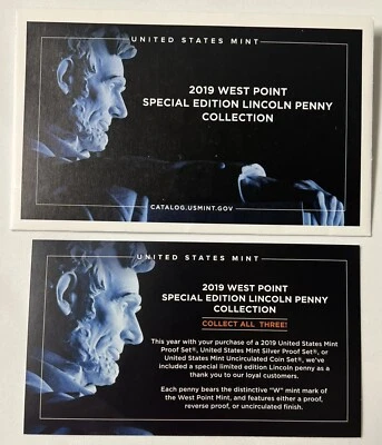 2019 W Uncirculated Lincoln Penny Envelope & Collection Card NO COIN - Image 1 of 2