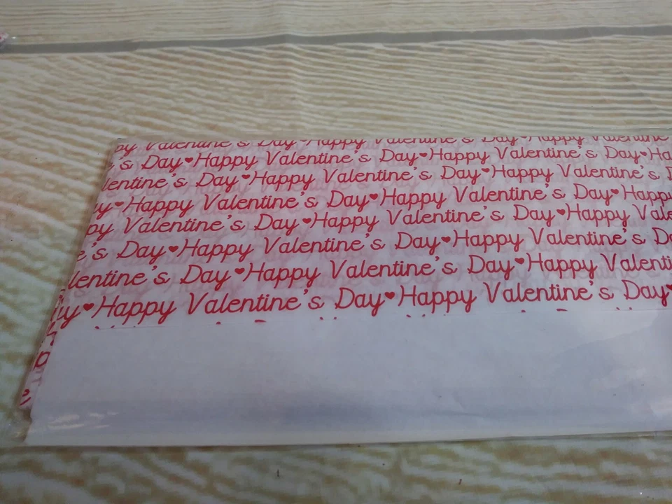 New Red & White Happy Valentine's Day Gift Tissue Paper 10 - 20x20 Sheets Heart  - Image 1 of 4