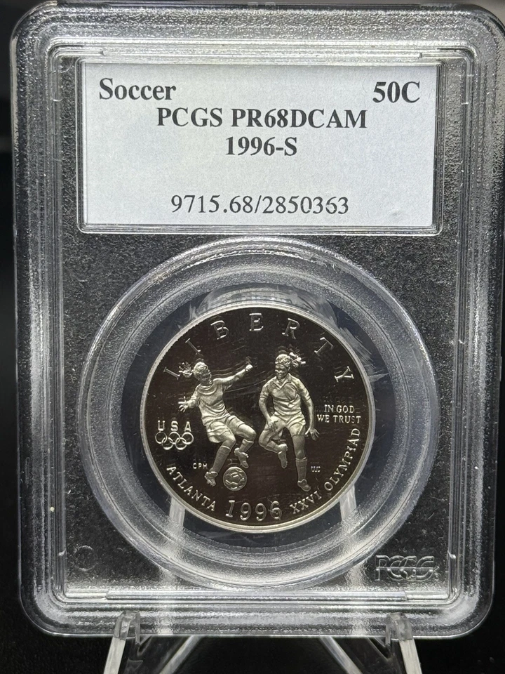 1996-S Soccer Commemorative Half PR68DCAM PCGS Proof 68 Deep Cameo - Image 1 of 2