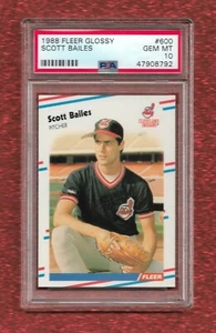1988 FLEER GLOSSY #600 SCOTT BAILES PSA 10 GEM MINT POP 2 CLEVELAND INDIANS - Picture 1 of 1