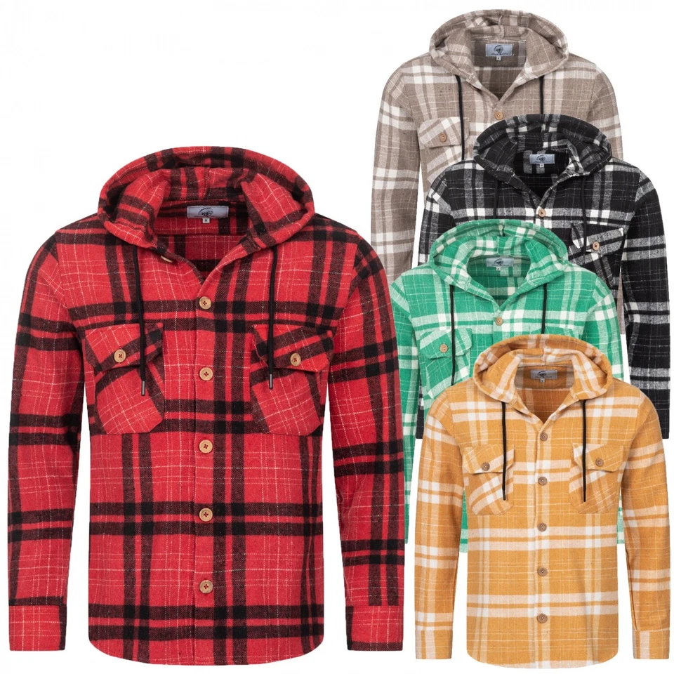 Rock Creek Herren Hemd Flanellhemd Kapuzenjacke Karohemd Holzfällerhemd H-328 - Bild 1 von 1