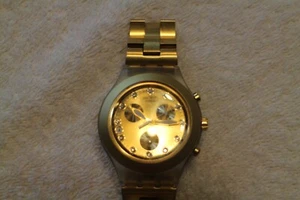 SWATCHWATCH MENS GOLD IRONY - Picture 1 of 10