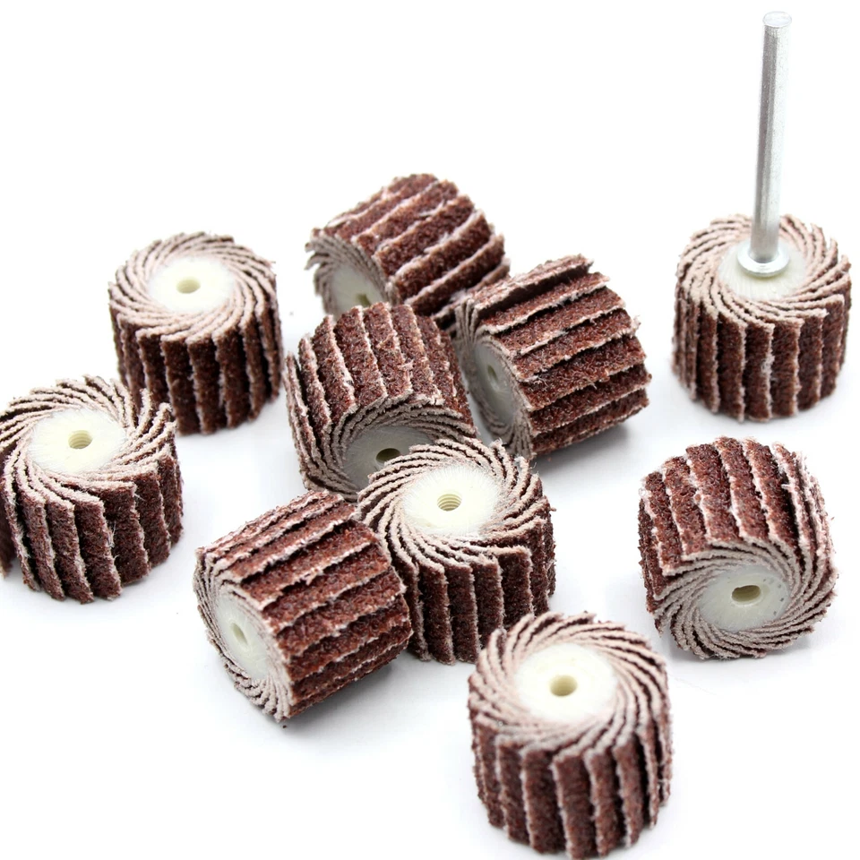 10x Schleiffächer Fächerschleifer 15x17mm P 80 120 für Dremel Proxxon Schleifer