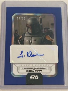 2023 Topps Star Wars Flagship Temuera Morrison As Boba Fett Blue Autograph 26/50 - Picture 1 of 4