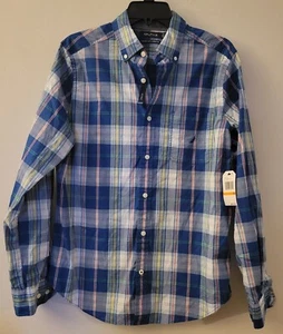 NAUTICA Mens Blue Plaid Button Down NWT Casual Shirt Small - Picture 1 of 9