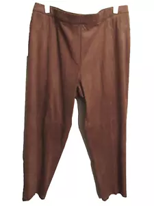 Ruby Rd. Woman Soft Fawn Faux Suede Slip-On High Wait Straight Leggings Pants 3X - Picture 1 of 8