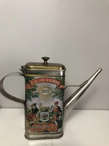 Vintage Huile D'Olive Vierge Oil Can Vercherin & Cie Nice 6.25" Tall - Picture 1 of 4