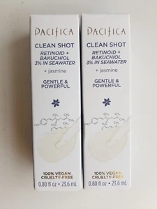 2 PACIFICA Clean Shot Retinoid + Bakuchiol 3 in Seawater + Jasmine (.80 oz) NEW - Picture 1 of 1