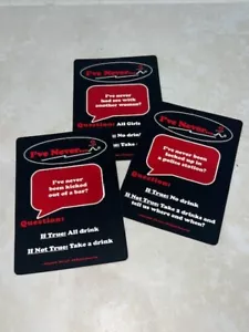 Party Game I'VE NEVER Bar Cards The Outrageous Drinking Game Of Hidden Secrets - Picture 1 of 4