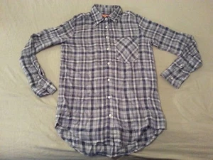 Womens Joe Fresh Plaid Dress Shirt XS Gray Cotton Button Blouse - Picture 1 of 5