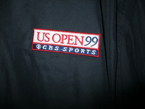 Blue CBS Sports US OPEN TENNIS 1999 Zip Up Jacket Medium 85% Polyester 15% Nylon Cover