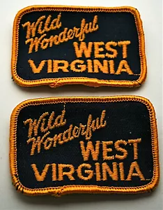 2 Vtg 1970s Wild Wonderful West Virginia State Patch New NOS Roman Art - Picture 1 of 2