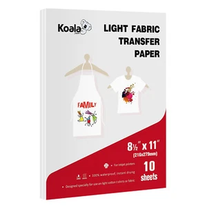 Koala Printable Heat Transfer Vinyl Paper HTV for Light fabric Inkjet Iron-on 10 - Picture 1 of 18