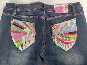 Azzure Pop Star Love Life Denim Jeans Womens 30 Blue Pockets Cotton Straight Leg - Picture 1 of 14