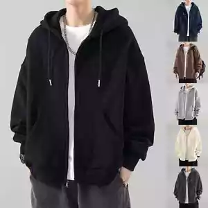 Men's Cardigan Sweater Models Jacket Boys Clothes Couple Tops Hooded Jacket - Picture 1 of 20
