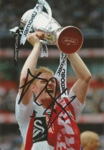 SWANSEA* ALAN TATE SIGNED 6x4 TROPHY CELEBRATION PHOTO+COA - Picture 1 of 1