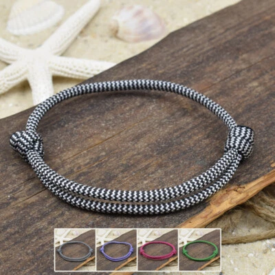 ❦ Armband Fußband IVO | Paracord | 4 mm | Surfer | Verschiebeknoten | 02 ❦ - Bild 1 von 2