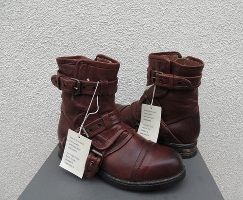 STIVALI UGG COLLECTION ELISABETA BRANDY IN PELLE SHEARLING US 5 EUR 36 ~ NUOVI CON SCATOLA