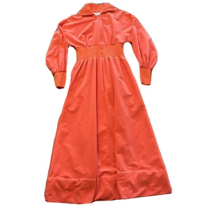 Vintage 1970s Vassarette Robe Lounge Wear Salmon Velour Zip Women's Size Small - Picture 1 of 8
