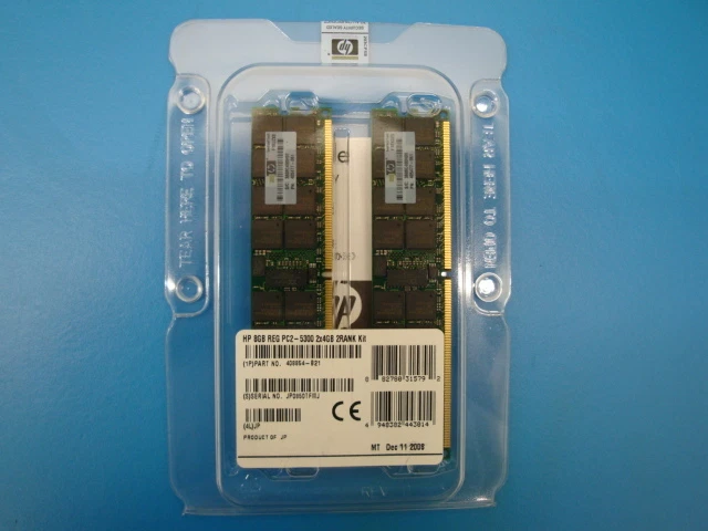 NEW HP 8GB (2x4GB) PC2-5300P 240-PIN ECC Registered 408854-B21 405477-061 - Image 1 of 1