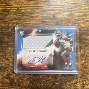 2017 PANINI ORIGINS CHRIS GODWIN ROOKIE, RPA, AUTOGRAPH, JERSEY, BLUE MIRROR /49 - Picture 1 of 2