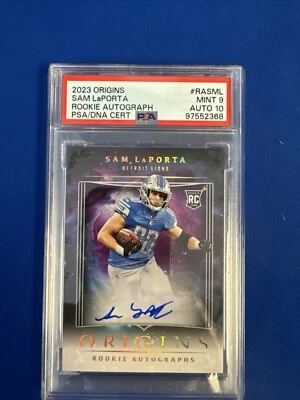 2023 Panini Origins Sam Laporta ROOKIE Autographed #RASML Psa 10  Detroit Lions - Image 1 of 2