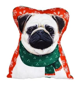 Almohada de Navidad decorativa en forma de pug para perro - Imagen 1 de 1
