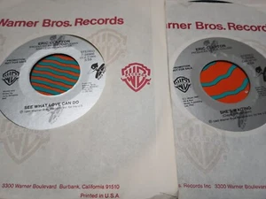 ERIC CLAPTON-Lot of 2 Promo 45 Vinyl Records She's waiting See what love can do - Picture 1 of 2