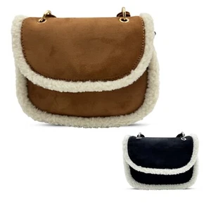 Damenhandtaschen Erin schlicht Borg und Wildleder abnehmbarer Schultergurt - Bild 1 von 15