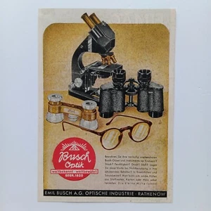 1940 Emil Busch AG Rathenow Optik Ferngläser, Mikroskope Werbeanzeige, Werbung - Bild 1 von 1