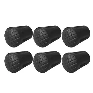 6pcs Walking Stick Tips Replacement Rubber Cane Tips Fit Trekking Hiking Poles - Picture 1 of 12