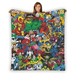 Marvel Comics Hero Classic Soft Warm Single-Side Printing Flannel Fleece Blanket - Picture 1 of 3