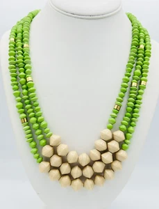 Uganda Hand Crafted Green Paper Bead Layered Necklace - Picture 1 of 5
