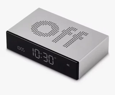 Lexon Flip Premium LCD Digital Alarm Clock - Silver - Image 1 of 3