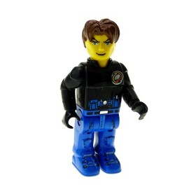 1x Lego Figure 4 Juniors Jack Stone Man Black Blue Police 4655 js028