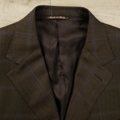 Canali Vintage Sport Coat Men's 42R (EU 52R) Windowpane 3 Button Dual Vent Read - Image 1 of 4