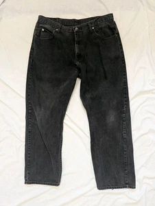 wrangler black denim jeans mens 38x30 - Picture 1 of 8