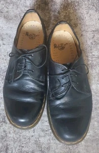 VTG Dr Martens England Mens Size 8 Shoes Black Leather Lace Up Comfort Oxfords - Picture 1 of 5