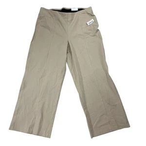 Old Navy Damenhose hoher Bund weites Bein XL hellbraun Chino 33" Schrittlänge neu mit Etikett - Bild 1 von 10
