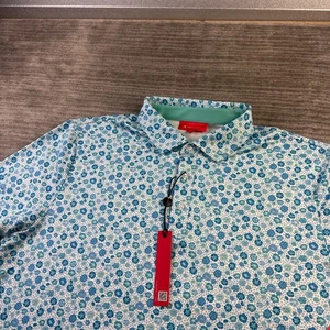 Camisa polo Redvanly para hombre grande azul rendimiento de golf estampado elástico - Imagen 1 de 8