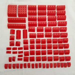 LEGO Red Roof Slopes x96 Bundle 3040 3039 3038 3037 3048 4445 32083 Joblot - Picture 1 of 6
